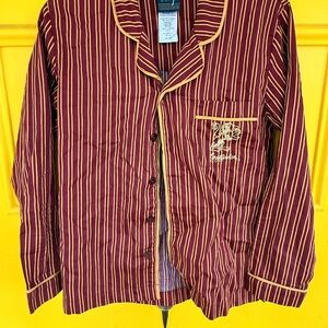 Harry Potter griffindor Striped Burgundy and Gold Pajama Set Pottery Barn Teen
